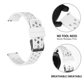 Lamshaw Compatible for iTouch Sport 4 Bands, 20mm Silicone Replacement Wristbands Sport Strap with Metal Buckle Compatible with iTouch Sport 4 / Sport 3 / AIR 3 40MM Smartwatch (White)