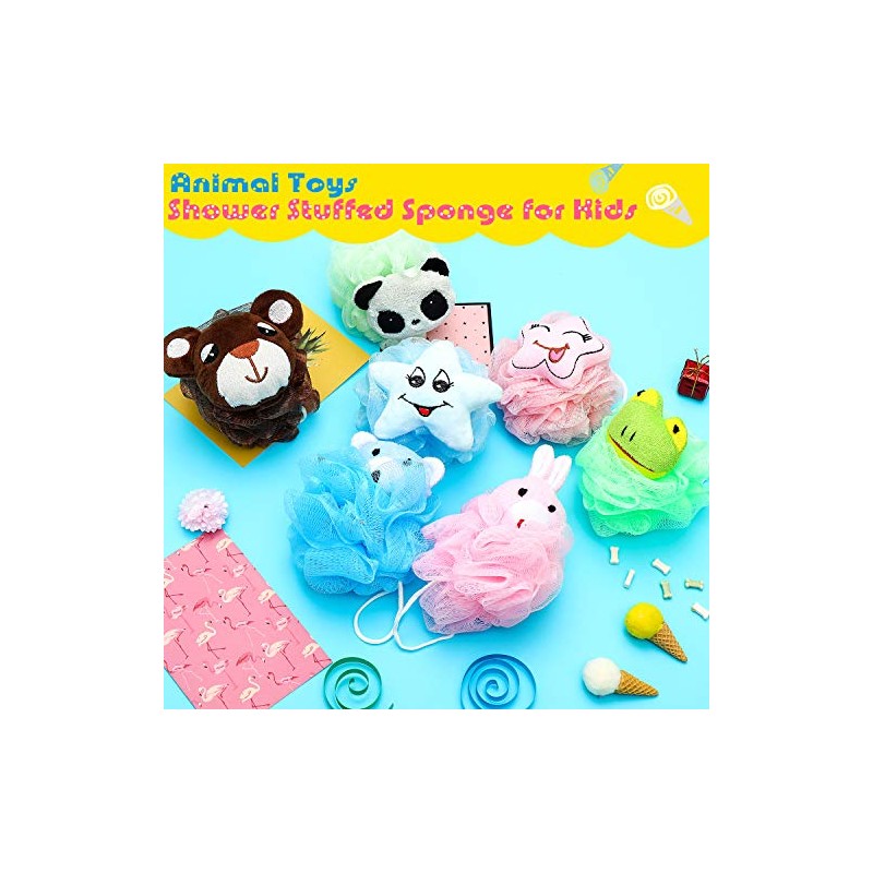 Boao - 8 esponjas de baño de lufa para niños,