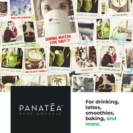 PANATEA Certified Organic Matcha Green Tea Powder | 1 LB 100% Pure Premium Culinary Grade Matcha | Lattes, Smoothies, Baking |16 Oz Tin