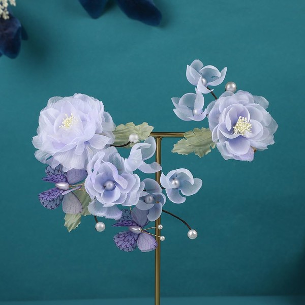 Peony Flower Hair Clip, Chinese Hanfu Classic Style Handmade Flowers