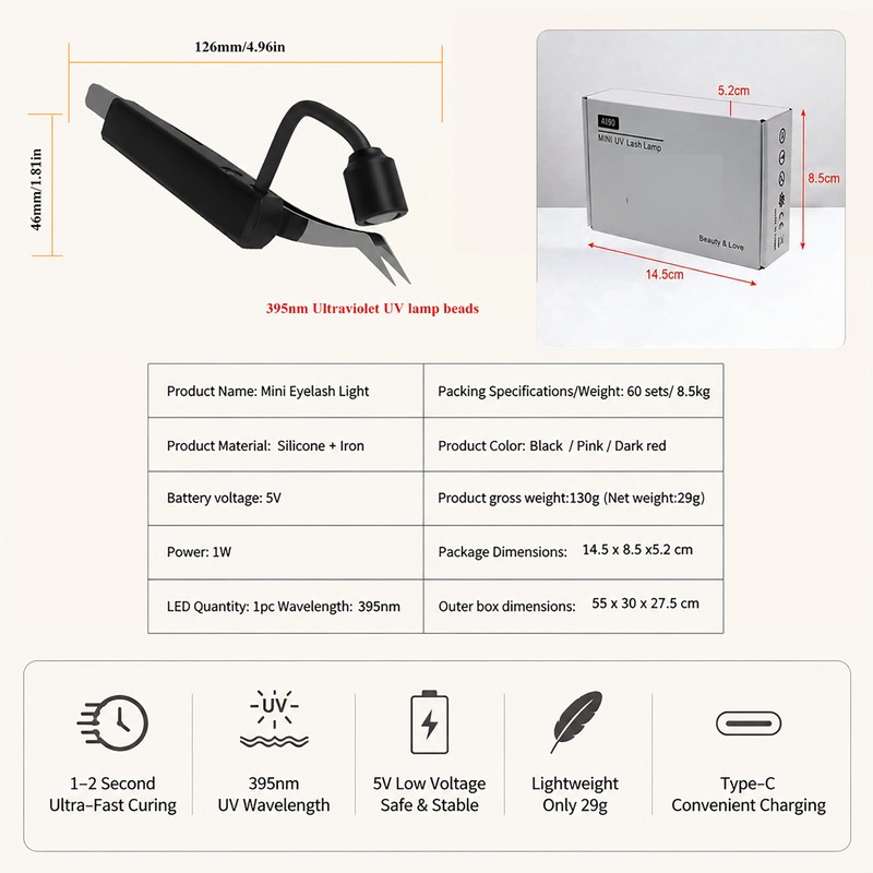 Led Uv Lash Lamp Flash Cure Light for Eyelash Extension,Eyelash