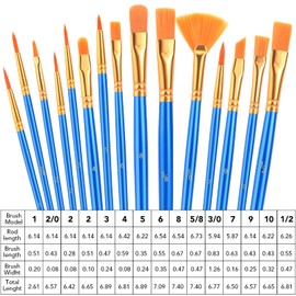 AROIC Acrylic Paint Brush Set,8 pack/120pcs Nylon Hair Acrylic Painting Brushes,Watercolor Rock Face Painting Brushes, Artist Craft Brush Supplies, for All Purposes Children Adult Painting.