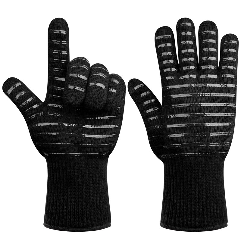 Flintronic Barbecue Gloves, Heat Resistant with 800°C, Fireproof Gloves, Baking