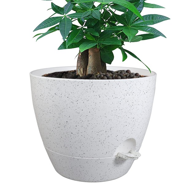 UOUZ 12 inch Large Self Watering Pots, Plastic Planters with