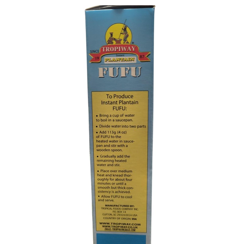Tropiway Instant Plantain fufu Autentic 24 oz, (680g)
