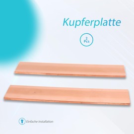 KUBOWAI Pack of 2 Metal Copper Plates, T2 Flat Purple Copper, 99.95% Pure Copper Sheet, Materials for the Metalworking Industry (150 x 30 x 3 mm)