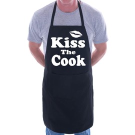 Print4U Kiss The Cook Novelty Cooking Funny Unisex Apron Black
