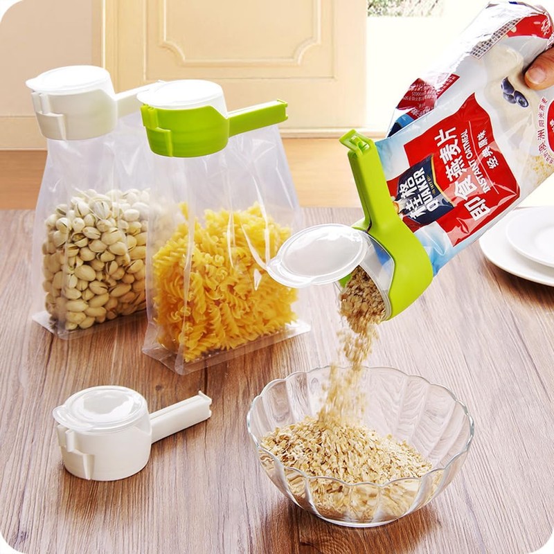 4pcs Food Bag Sealing Clip with Pour Spout, Great Clips