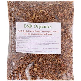 BSD Organics Purify dried Neem flower / Vepam poo / Indian Lilac for tea, garnishing and more ... - 100 gram, 0.22 Pounds
