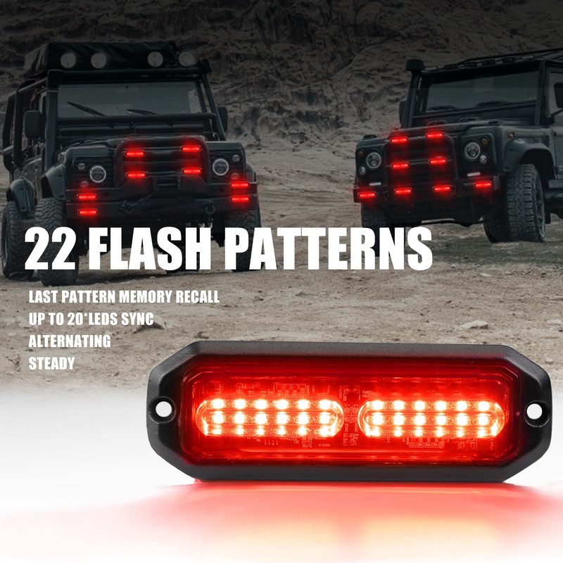 WINECO Ultra-Thin waterproof sync alternating Linear Lens 8pcs 12 led