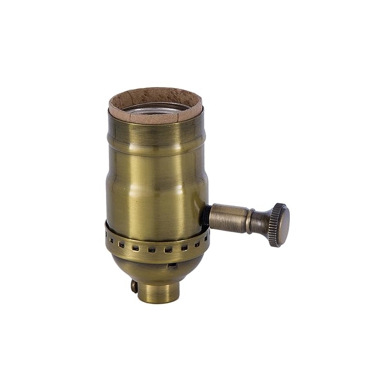 B&P Lamp® Med. Base Full Range DIMMER Socket, Solid Brass