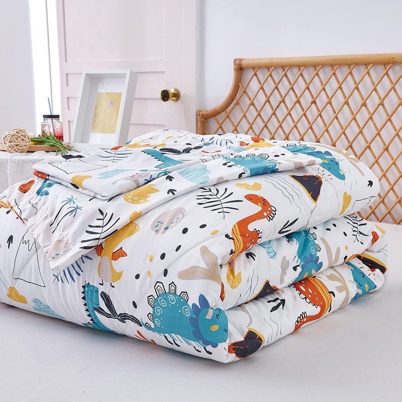 JSD Dinosaur Kids Comforter Set Twin Size, 2 Piece Microfiber