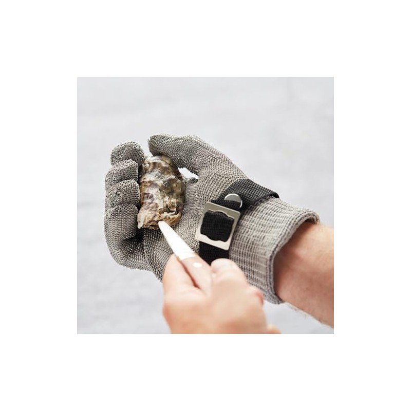 Point-Virgule Cut Protection Gloves Kitchen Oyster Gloves 2-Piece Set Stainless