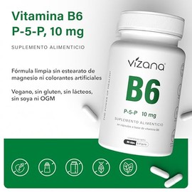 VIZANA NUTRITION | Vitamina B6 Forma Activa y Coenzimada (P-5-P/Piridoxal-5-Fosfato) en Cápsulas Veganas | (90 Cápsulas de 370 mg)