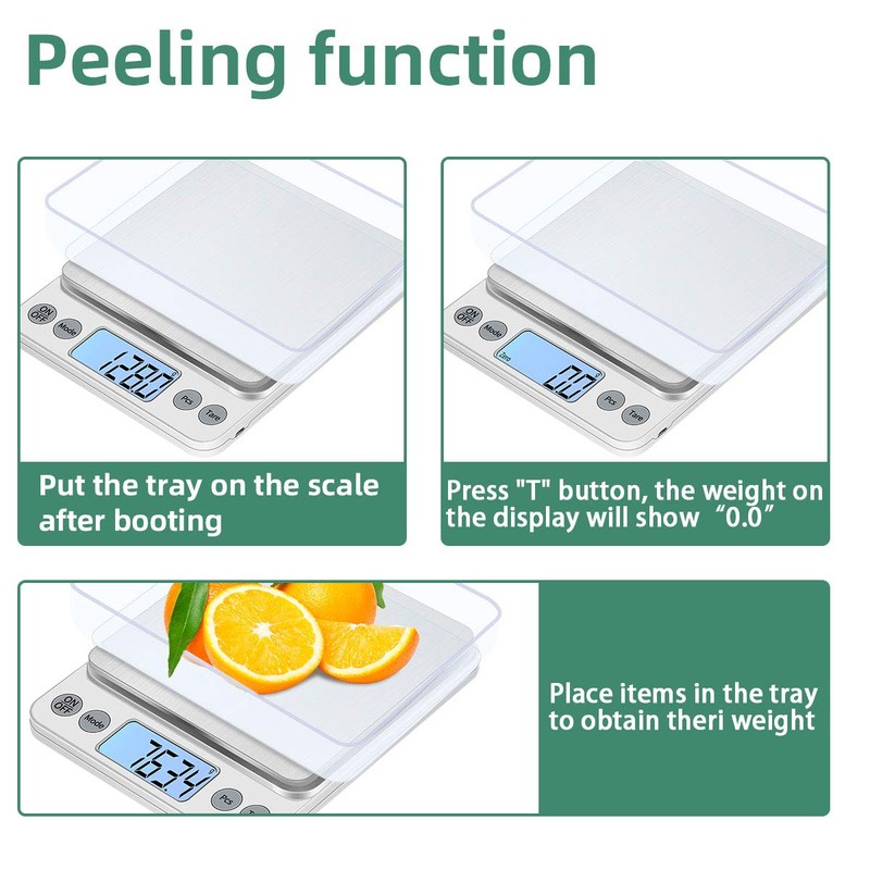 KUBEI Upgraded Larger Size Digital Food Scale Weight Gram, 5kg/0.1g
