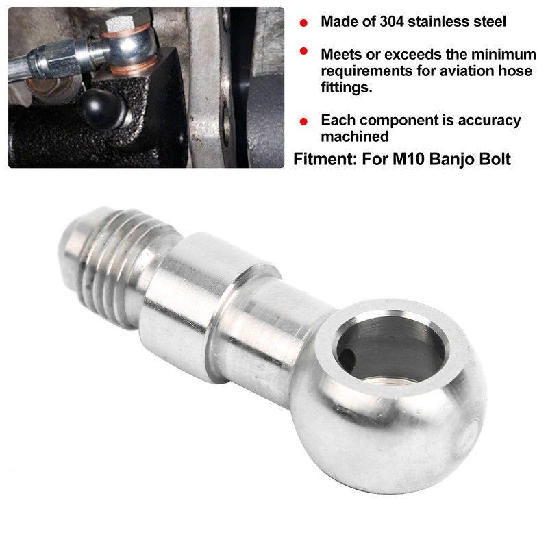 Banjo Adapter Fitting Stainless Steel 10mm/0.4in (AN4 AN 04) for