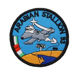 2 Stück ARABIAN STALLION Italien Militär Stickerei Patch Abzeichen mit Haken und Loop Backing