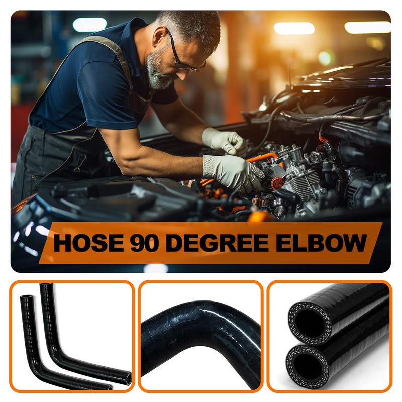 2Pcs 5/8'' (16mm ID) 90 Degree Elbow Heater Hoses