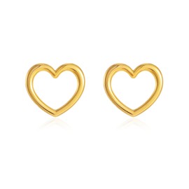 KOMI 18K Gold Plated Heart Stud Earrings Dainty Simple Gold Stainless Steel Hollow Heart Statement Earrings for Women Love Drop Earrings Studs Fashion Jewelry