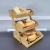 FixtureDisplays 3 Tier Fruit Basket Stand, Bamboo Clear Varnish, Countertop