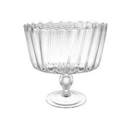 Barski Large Glass Trifle Bowl, with Scallop Design - 9" D - European Beautiful Hand Made Glass - 168 oz (over 5 quarts) Clear