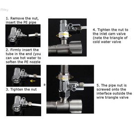 3/8 Inch Connection Refrigerator, Reverse Osmosis System with Stopcock 1/4 Inch Hose