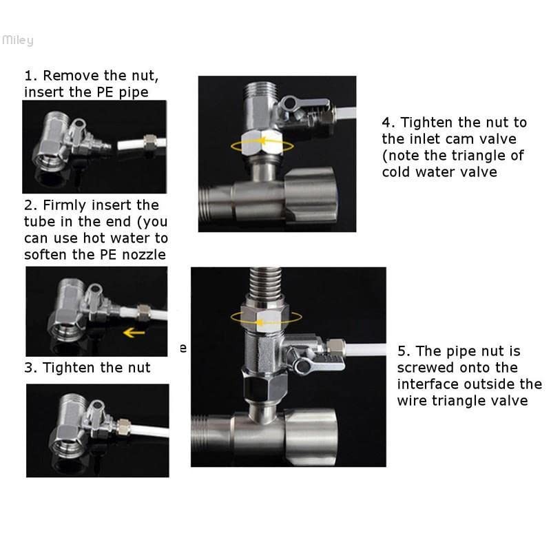 3/8 Inch Connection Refrigerator, Reverse Osmosis System with Stopcock 1/4