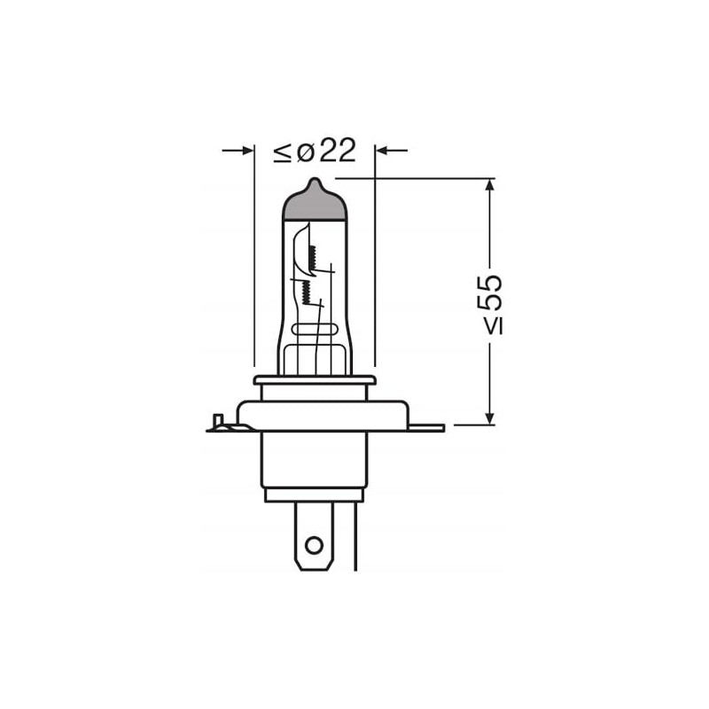 Osram 64196 lamp, H4, 24V, 75/70W, P43t, 1 piece in