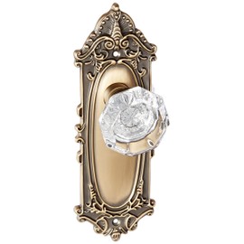 Nostalgic Warehouse Victorian Plate with Waldorf Knob, Single Dummy, Antique Brass, 704070