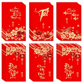 Chinese Red Envelopes,TuoYi 36 Pcs 5 Patterns Hong Bao Chinese Red Envelopes for Wedding Birthday Happy