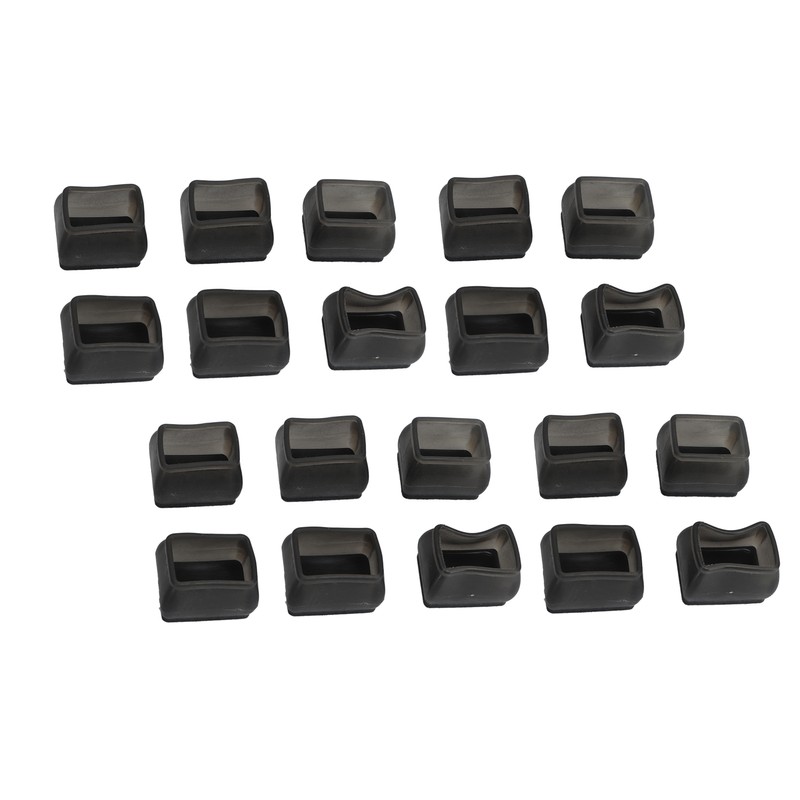 20 Pcs Chair Leg Floor Protector Rectangular Transparent Black Felt