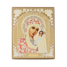 NKlaus Mother of God of Kazan Wooden Icon 10 x 12 cm Christian Orthodox 11355