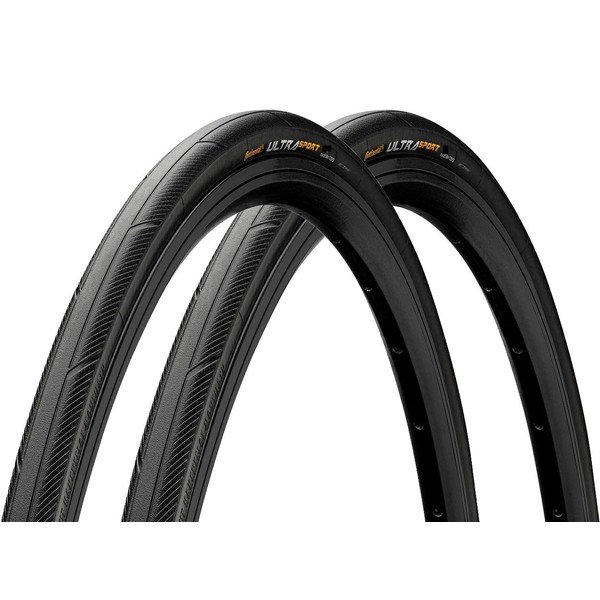 Contnental Ultra Sport 3 Black/Black 700x25C FB Road Clincher Tires,