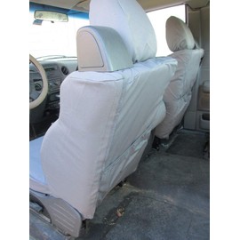 Durafit Seat Covers Made to fit 2004-2008 F150 XL or Standard Cab Front 40/20/40 Split Bench with Integrated Seatbelts and Solid Center Armrest Seat Covers in Dark Gray Twill