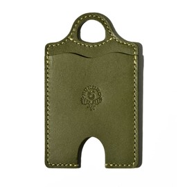 Pass Case, Vertical Pass Case, Made in Japan, Tochigi Leather, Commuter Pass Case, IC Case, ETC Card, Credit Card Storage, Business, Thin, Genuine Leather, Owl, green