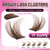 Veleasha Brown Lash Clusters 120 Pieces DIY Lash Extension D