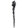 Enchanting Red-Eyed Dark Grey Raven Wand with Black Sphere -