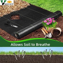 Vanver 4ft x 300ft Garden Landscape Fabric Weed Barrier Fabric Heavy Duty,3.2 OZ Weed Blocker Fabric, Geotextile Fabric Under Gravel,Garden Tarp to Prevent Weeds, Landscaping Fabric, Driveway Fabric