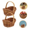 Levemolo 5pcs Handwoven Portable Basket Decorative Tiny Flower Holders with