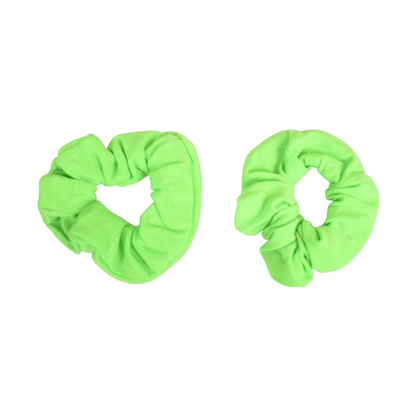 Set of 2 Solid Scrunchies - Neon Green