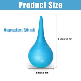 Nuanchu 4 Packs Hand Bulb Ear Syringe 2 oz Small Washing Rubber Squeeze Bulb Ear Suction Syringe Ball for Adult Puppy Wax Cleaning Removal Tool(60 ml,Orange, Blue)