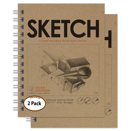 Design Ideation Sketch : Multi-Media Paper Sketch Book for Pencil, Ink, Marker, Charcoal and Watercolor Paints. Great for Art, Design and Education. Made in The USA. 8.5" x 11" (2)
