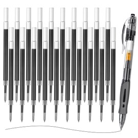 M&G Gel Pens, 0.5mm Black Ink Gel Pens Fine Point with Refills, Retractable Gel Ink Pens Bulk Smooth Writing with Soft Anti-Slip Grip for Journaling Office School Women Men (1 Gel Pen + 20 Refills)