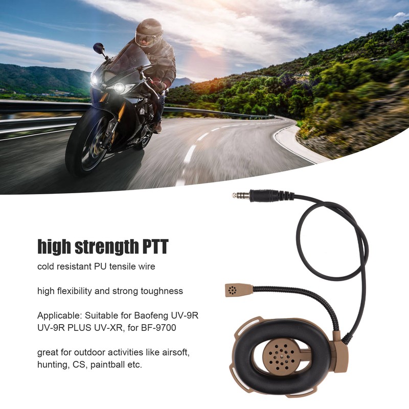 HD01 Motorcycle Unilateral Headset +U94 PTT Noise Cancellation Comfortable Military