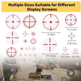 GSCWLD 60PCS Games Fast Scope Monitor Decal,Transparent Clear FPS Aim Sight Assist Stickers of Various Sizes,Shooting Target Decals for FPS Video Games,TV Monitor and Mobile Phone