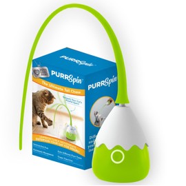 Pets Know Best PurrSpin Interactive Tail Chase Cat Toy- Unpredictable Movements, Automatic Timer, Multi-Speed for Active Play- Suits All Floor Types- Ultimate Cat Entertainment
