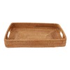 Serving Basket Tray with Handles Rattan Rectangle Large Capacity Durable