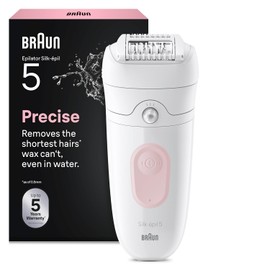 Braun Silk-épil 5, Epilator for Easy Hair Removal, Wet & Dry, with Cleaning Brush, Smartplug, Lasting Smooth Skin, 5-000, White/Flamingo, EU Plug