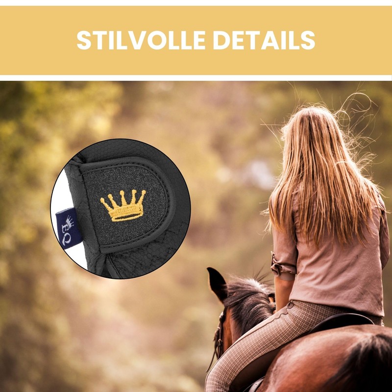 Equestrian Queen - Functional Women's Riding Gloves with Touchscreen Compatibility,