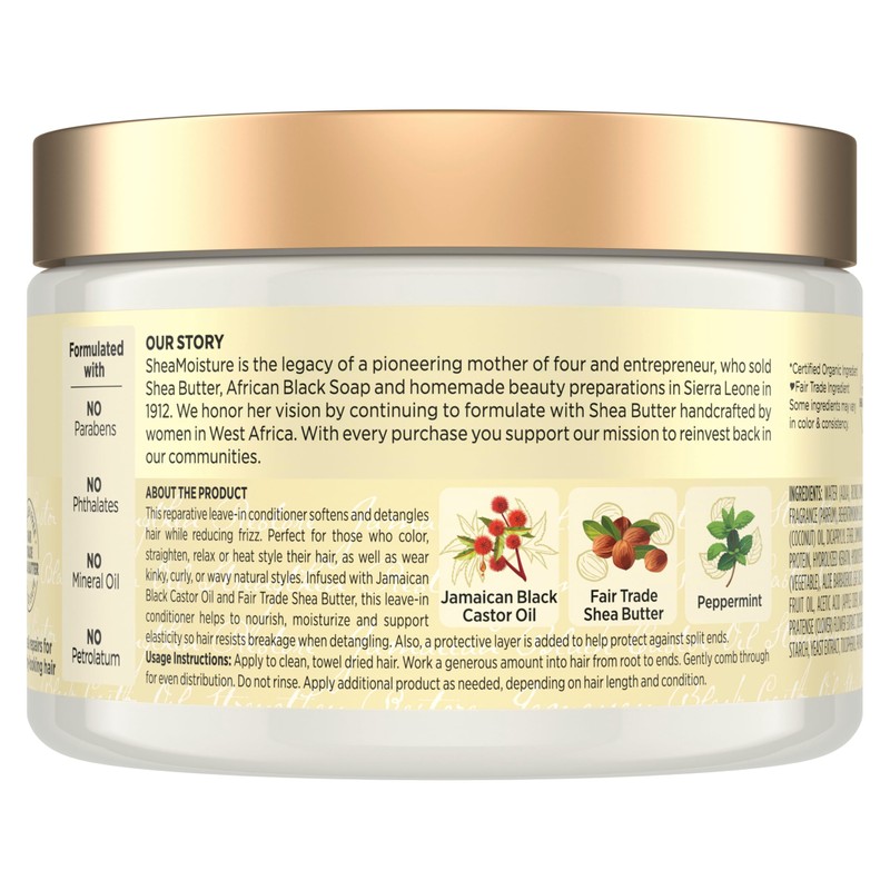 SheaMoisture Jamaican Black Castor Oil Strengthen & Restore Leave-In Conditioner,